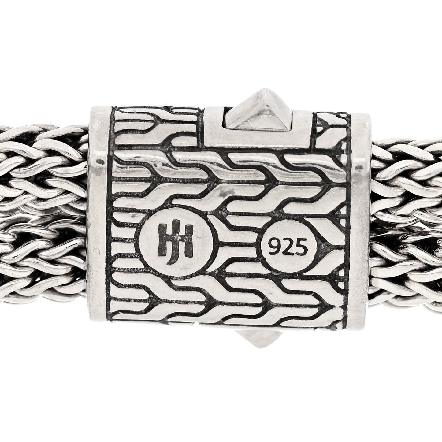 Sterling Silver 10mm Love Knot Bracelet Black