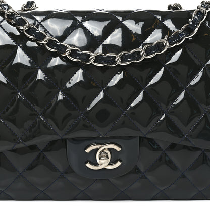 Chanel Patent Quilted Jumbo Single Flap Navy 8 of 10