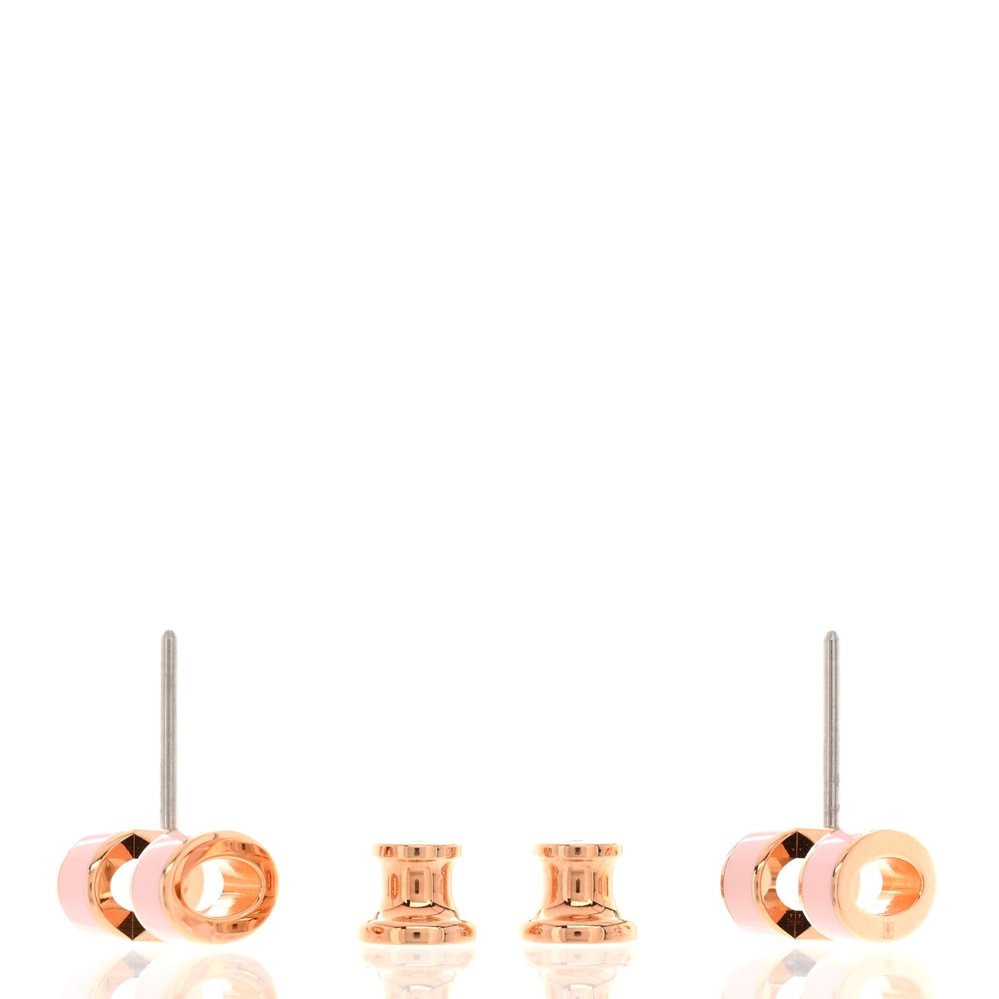 Gold Lacquered Mini Pop H Earrings Rose Dragee