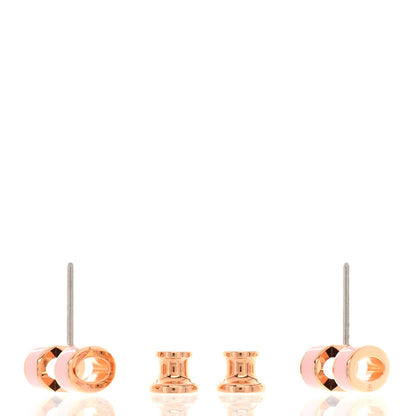 Hermes Gold Lacquered Mini Pop H Earrings Rose Dragee 3 of 6