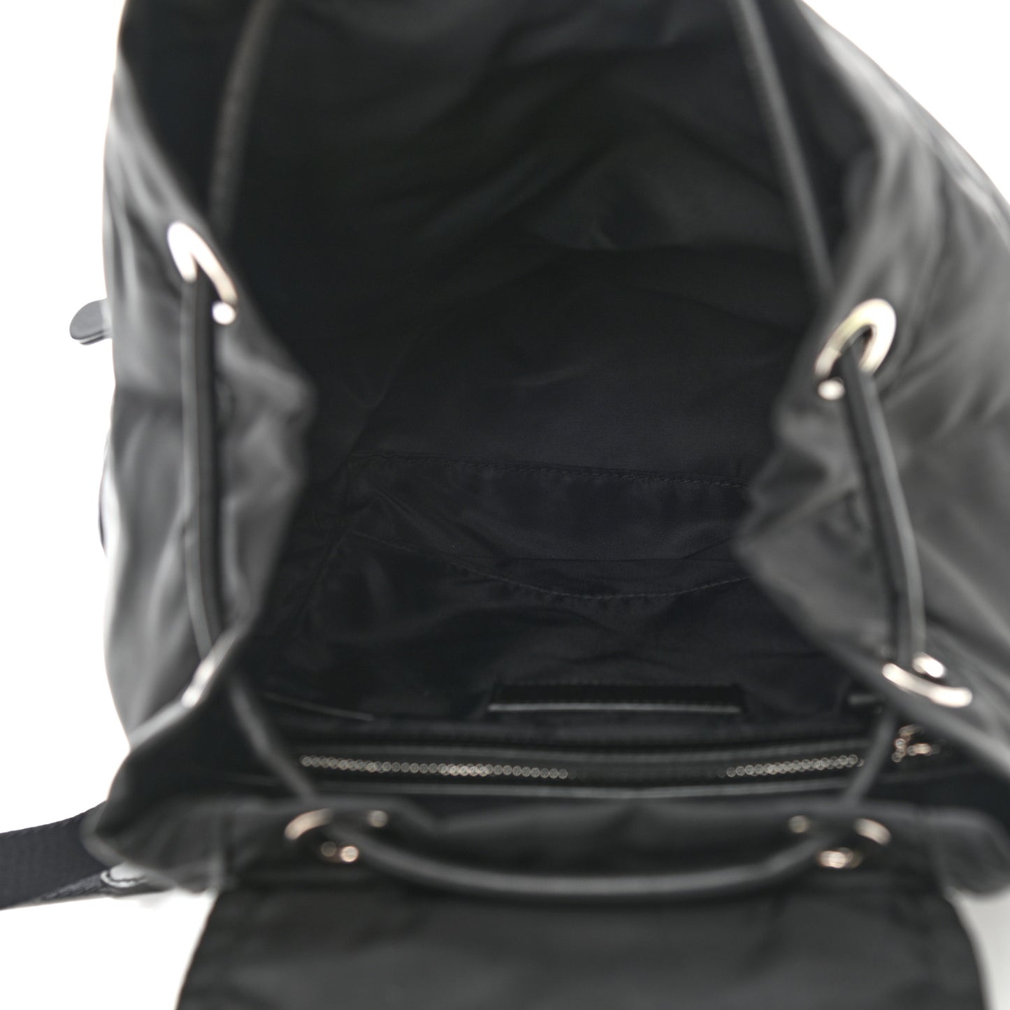 Nylon Logo Print Medium Rucksack Backpack Black