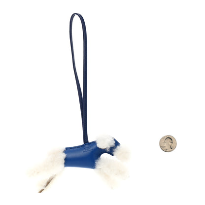 Hermes Milo Lambskin Shearling Budy Charm Bleu Saphir 2 of 4