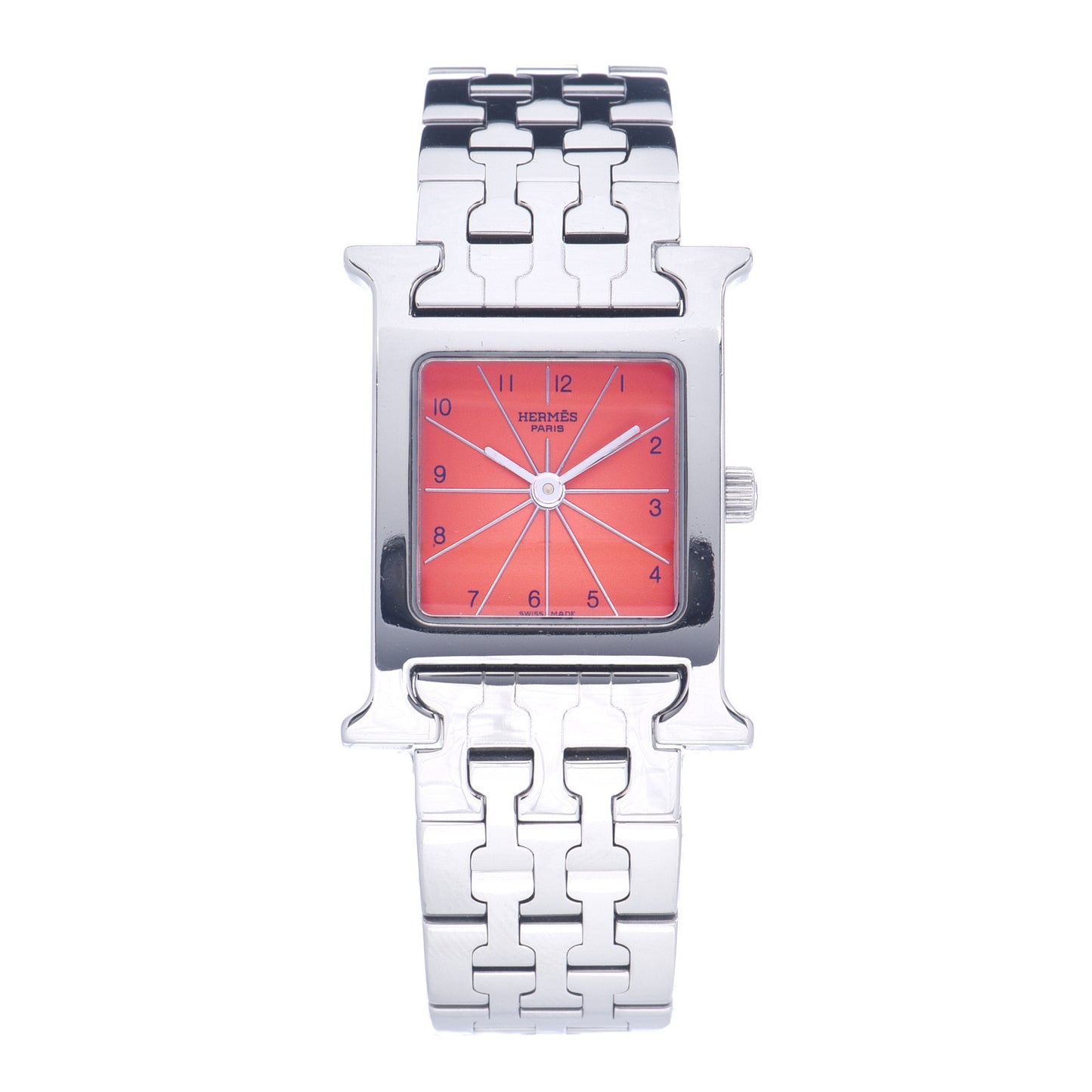 Stainless Steel 21mm Heure H Hour Quartz Watch Orange