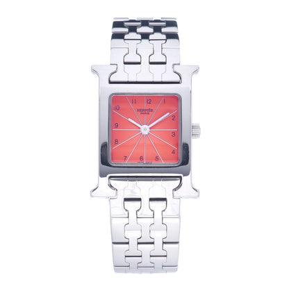 Hermes Stainless Steel 21mm Heure H Hour Quartz Watch Orange 1 of 6