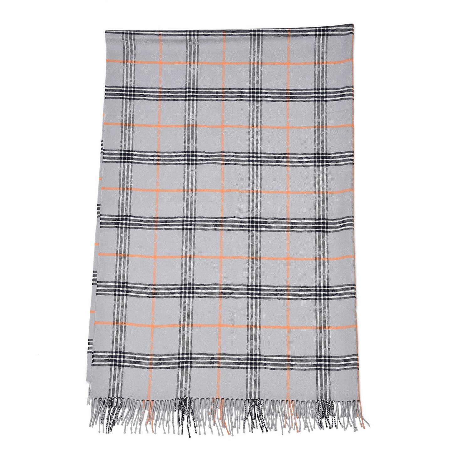 Wool Plaid Masai Tartan Rug Shawl Gray