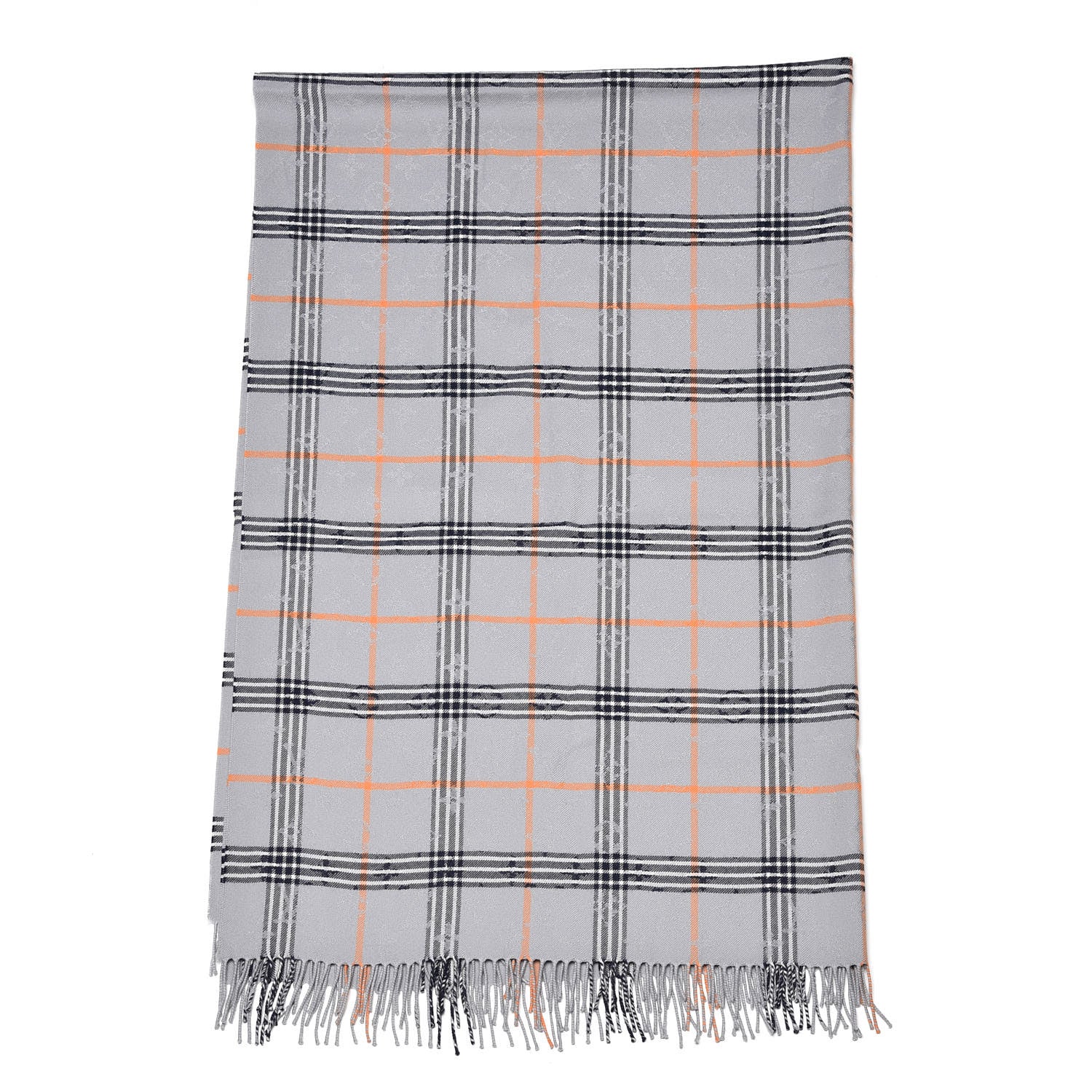 Louis Vuitton Wool Plaid Masai Tartan Rug Shawl Gray 1 of 3