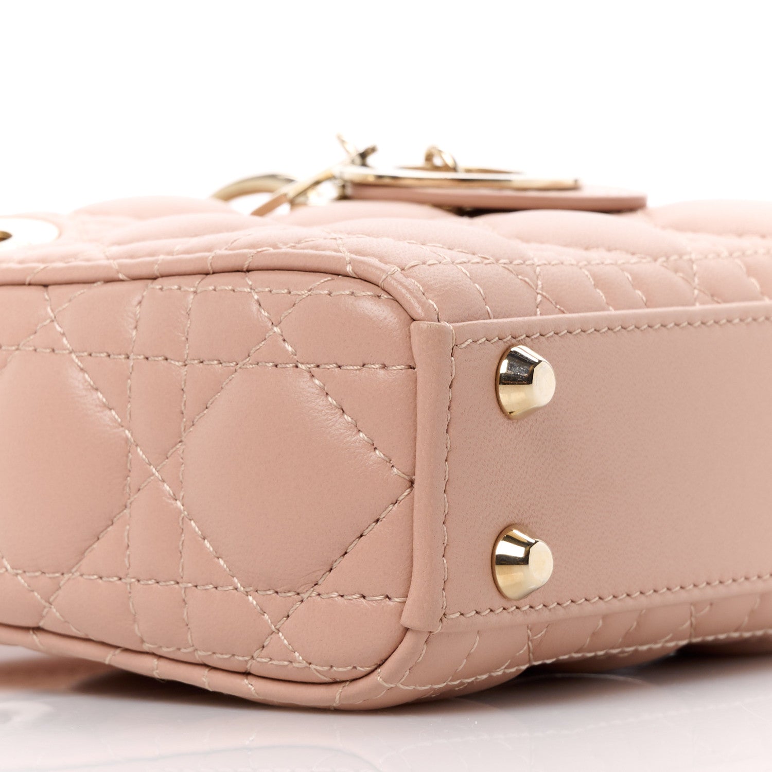Christian Dior Lambskin Cannage Micro Lady Dior Rose Des Vents 10 of 11