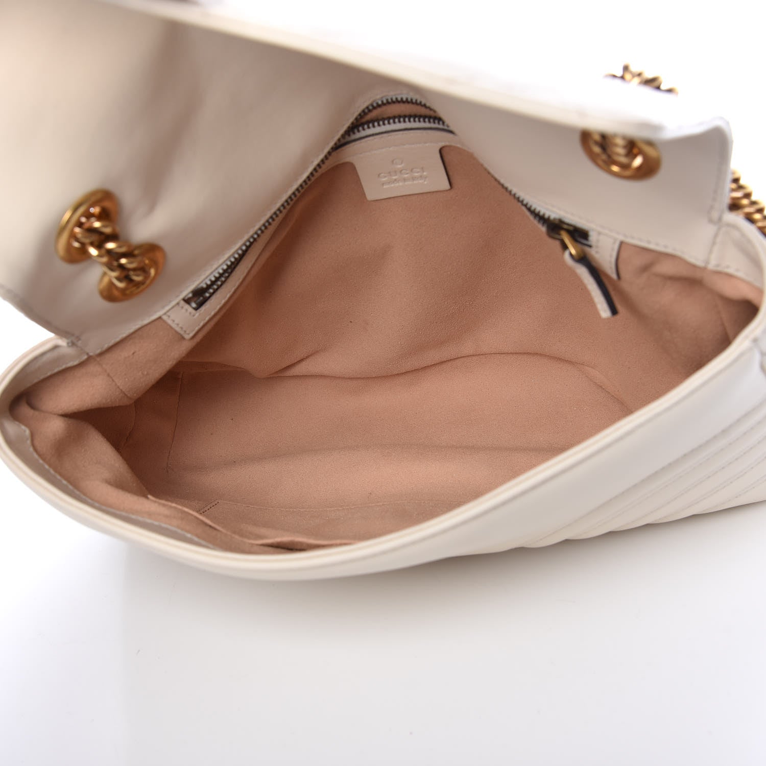 Gucci Calfskin Matelasse Medium GG Marmont Shoulder Bag White 5 of 11