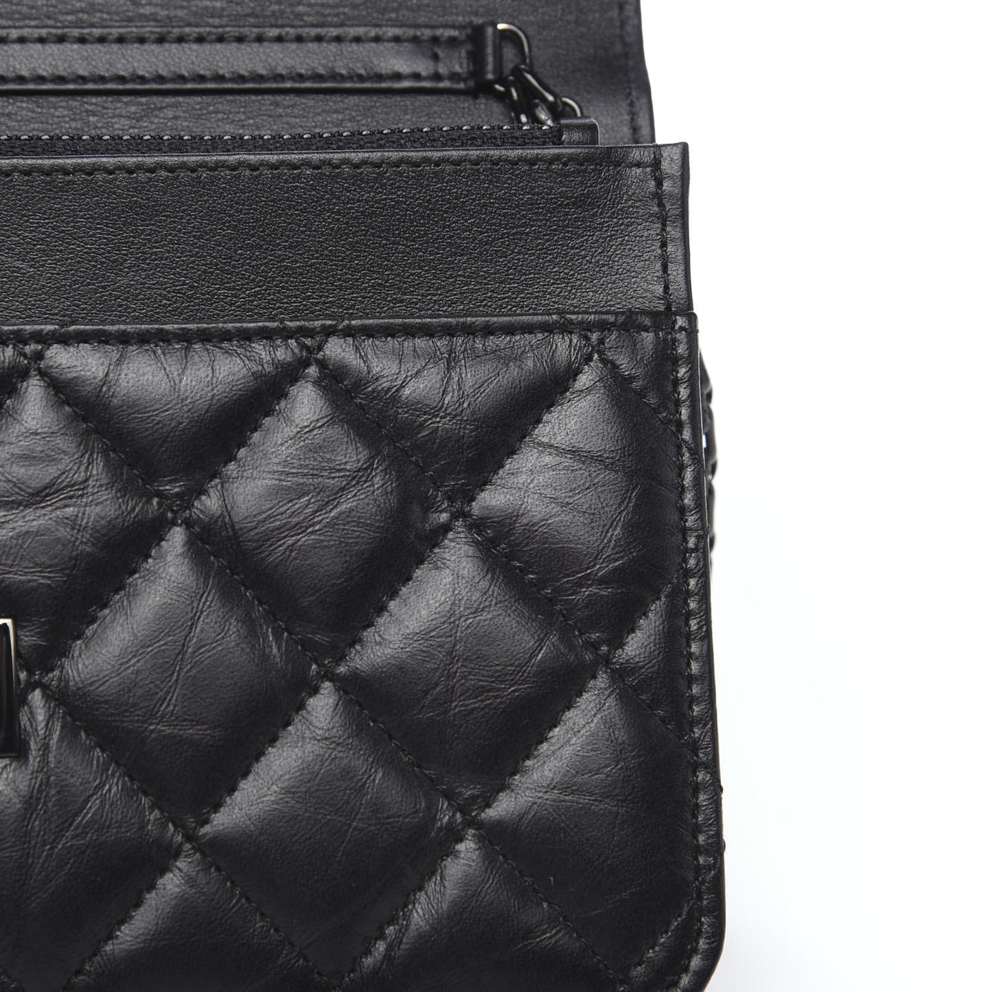 Aged Calfskin Quilted Reissue Wallet On Chain WOC So Black