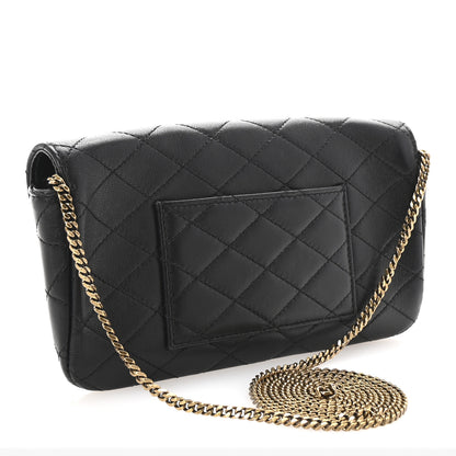 Saint Laurent Lambskin Quilted Gaby Phone Holder Crossbody Black 3 of 9