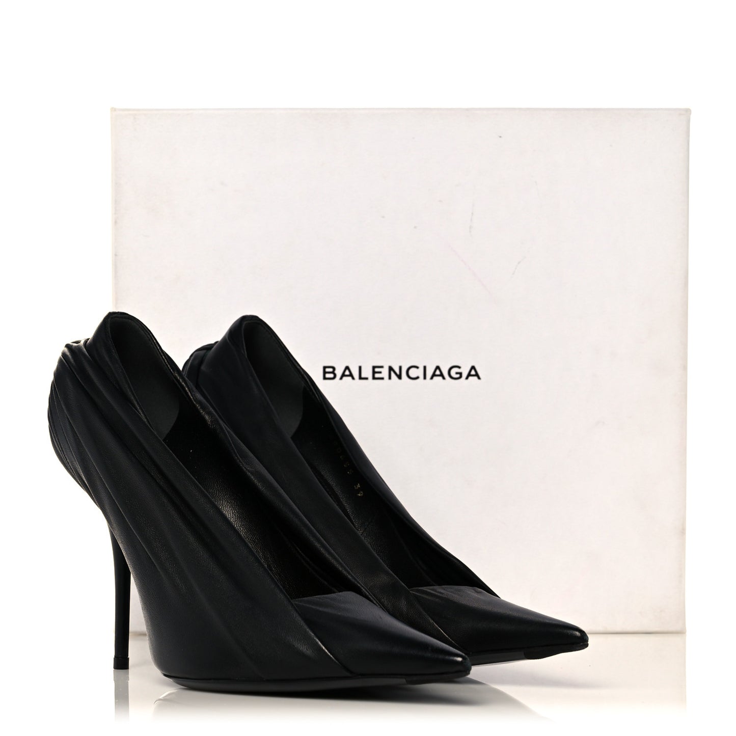 Lambskin Knife Pointed Pumps 39 Black