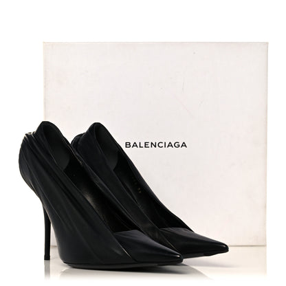 Balenciaga Lambskin Knife Pointed Pumps 39 Black 9 of 9