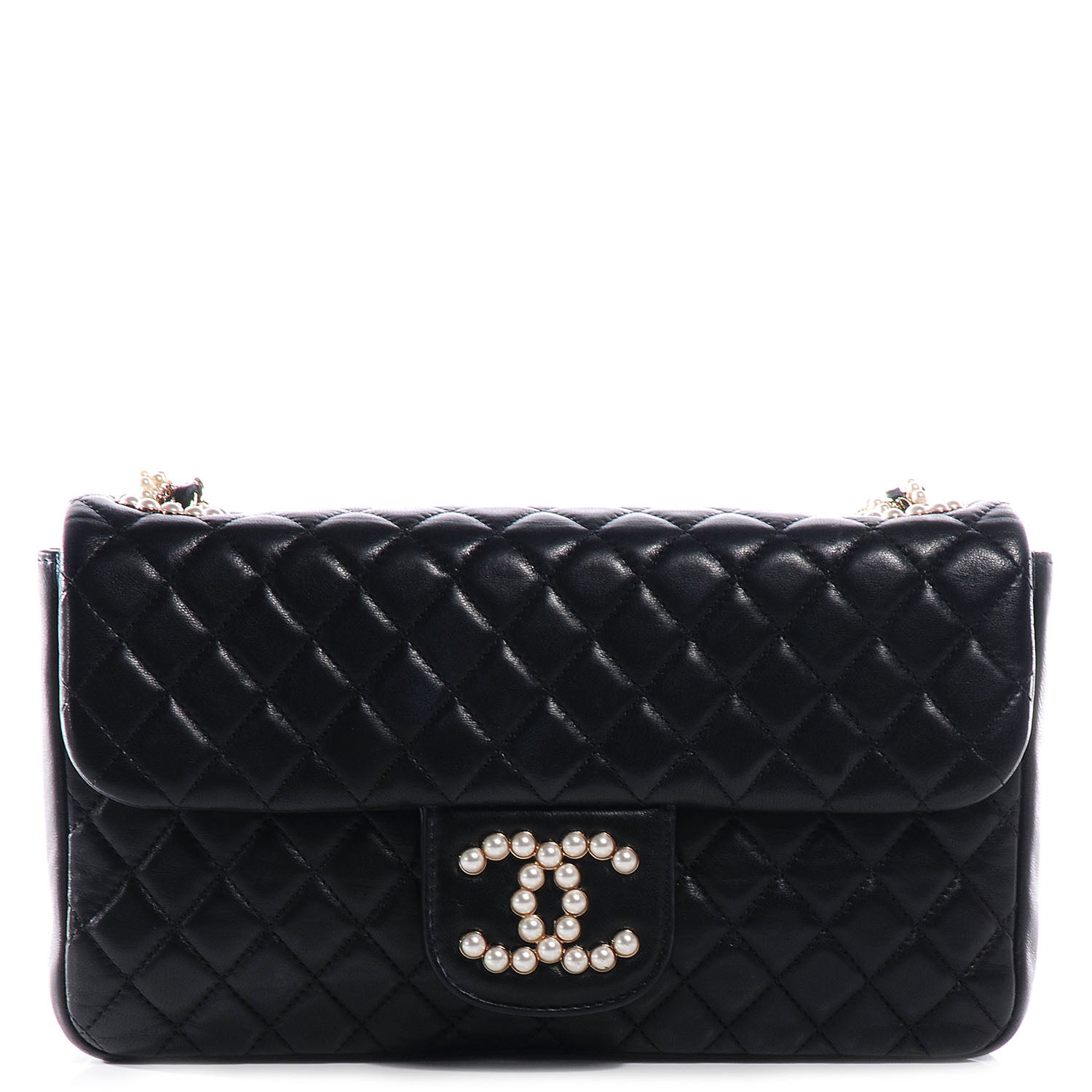 Chanel Lambskin Medium Westminster Pearl Flap Black 1 of 8