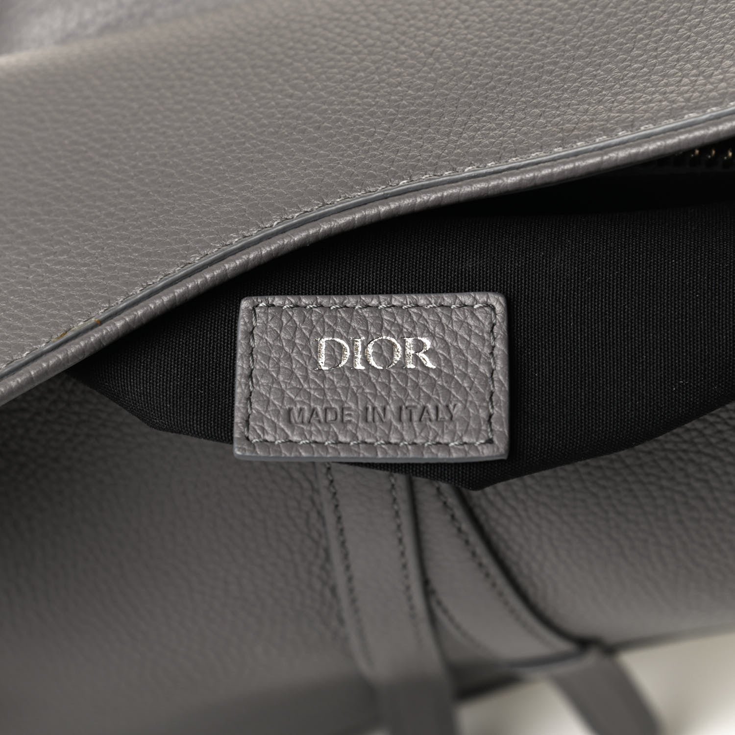 Christian Dior Calfskin Mens Saddle Bag Grey 7 of 15