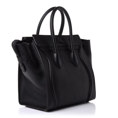 Celine Drummed Calfskin Mini Luggage Black 3 of 11