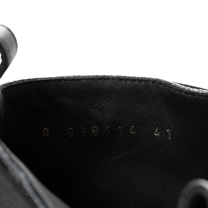Chanel Pearly Calfskin Patent Calfskin Lace Up Combat Boots 41 Black 9 of 9