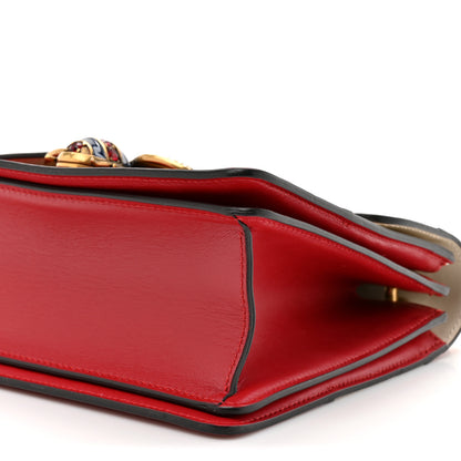 Gucci Calfskin Sylvie Web Small Queen Margaret Top Handle Bag Hibiscus Red Mystic White 9 of 16