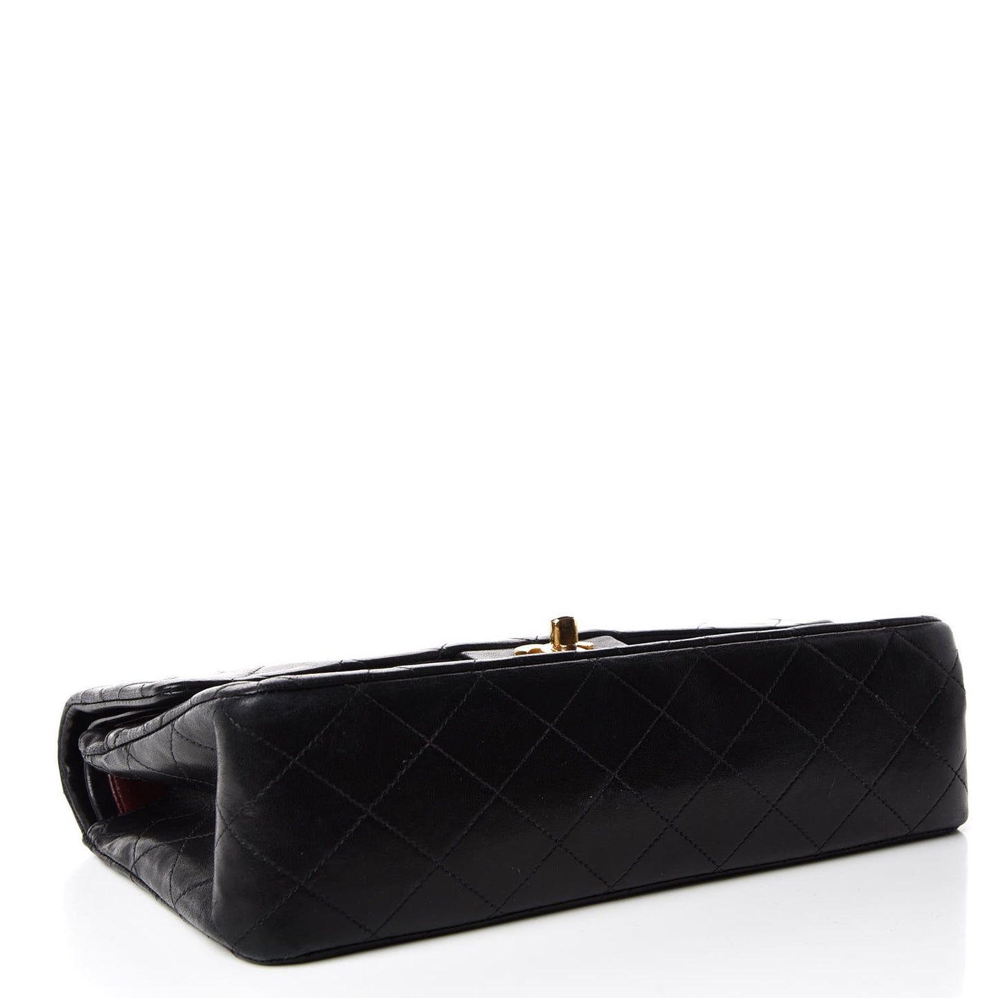 Lambskin Quilted Medium Double Flap Black