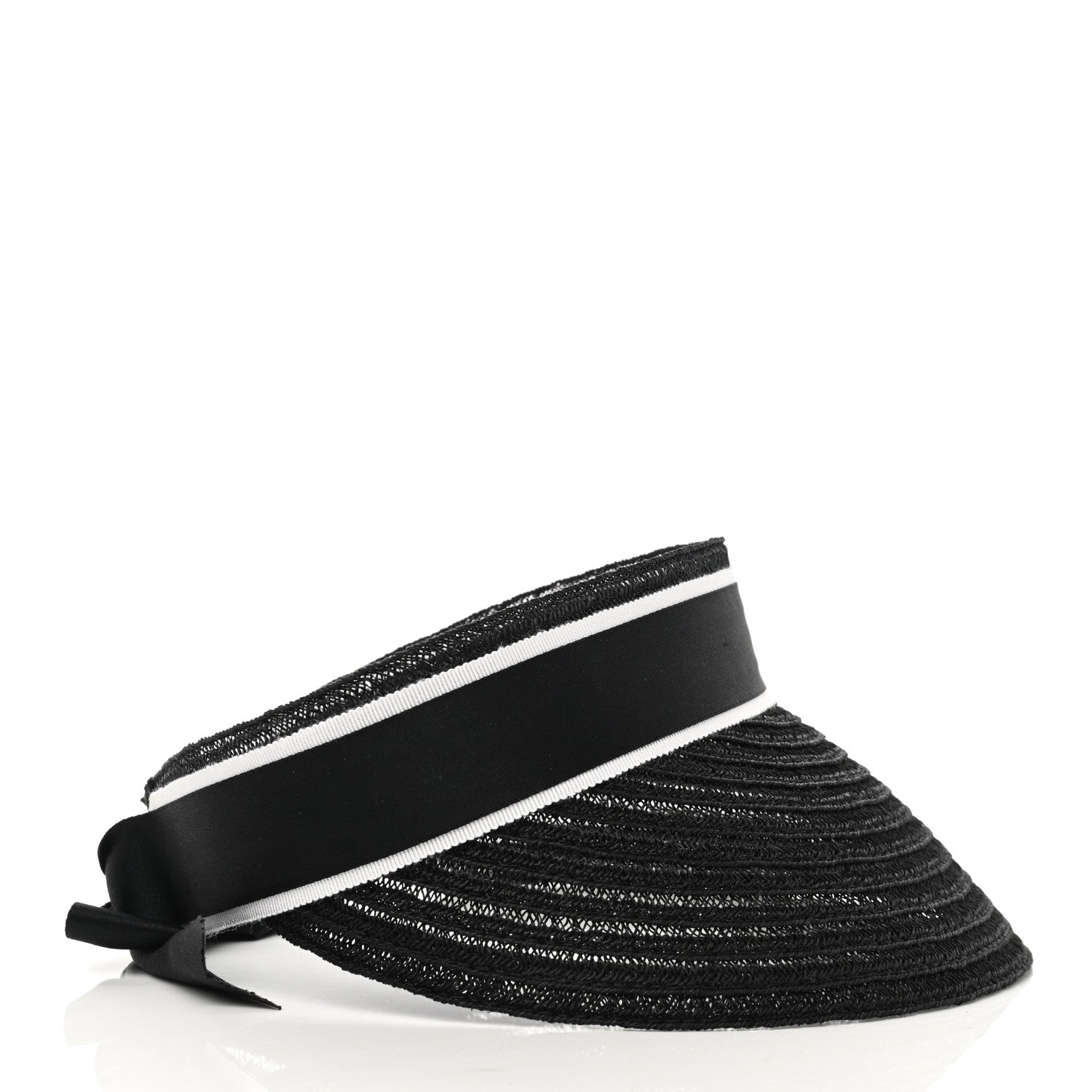 Chanel Abaca Cotton Ribbon Visor M Black 6 of 7