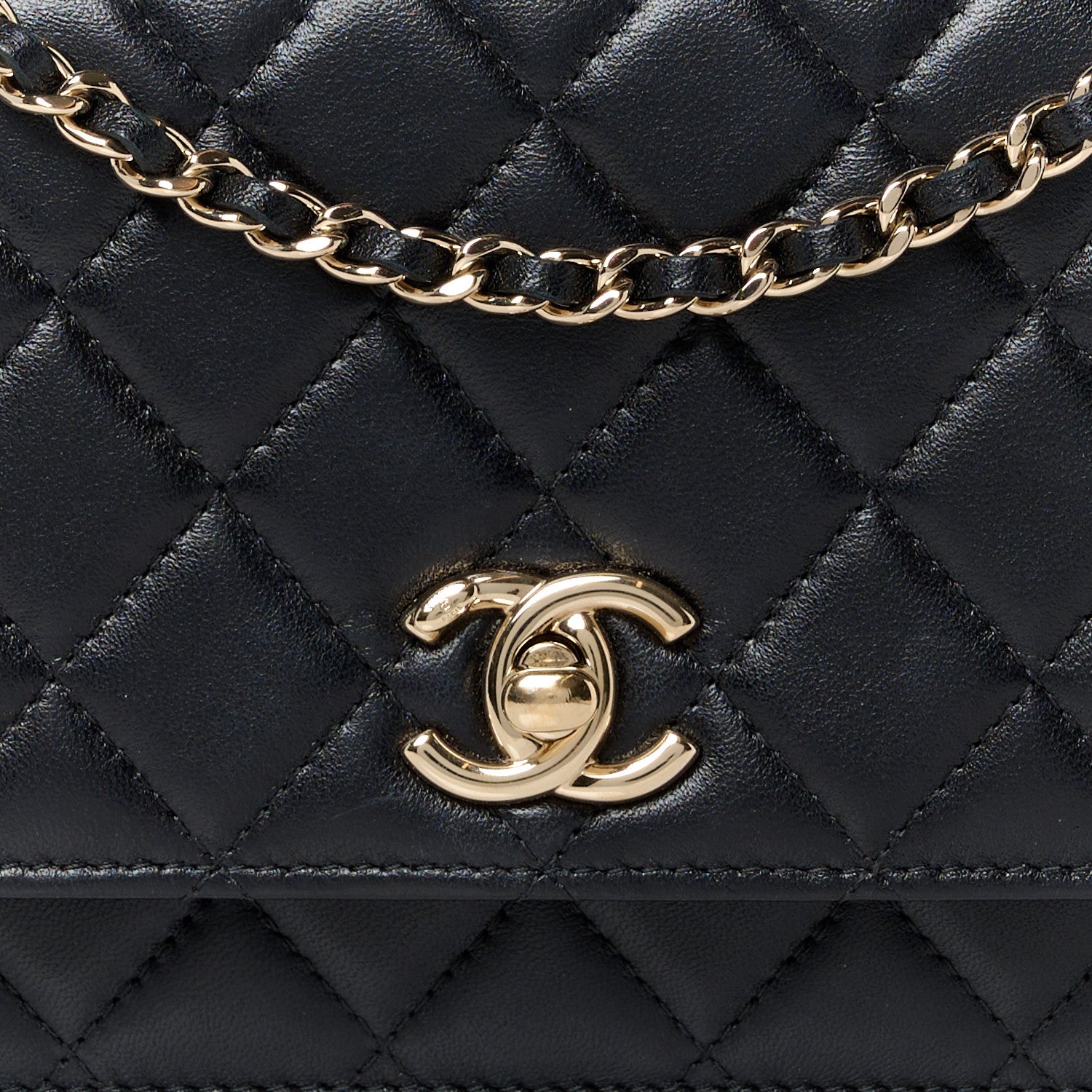 Chanel Lambskin Quilted Trendy CC Wallet On Chain WOC Black 10 of 13