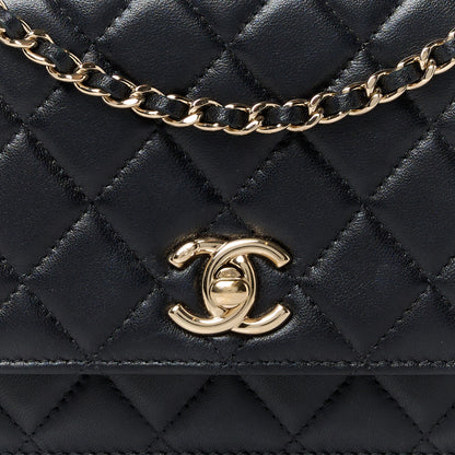 Chanel Lambskin Quilted Trendy CC Wallet On Chain WOC Black 10 of 13