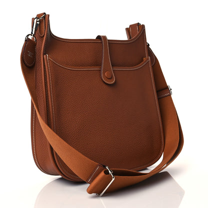 Hermes Taurillon Clemence Evelyne III PM Gold 2 of 9