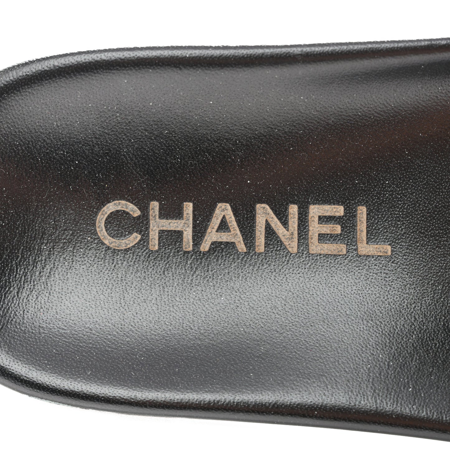 Fantasy Lambskin Chain Slides Sandals Flats 35 Blue