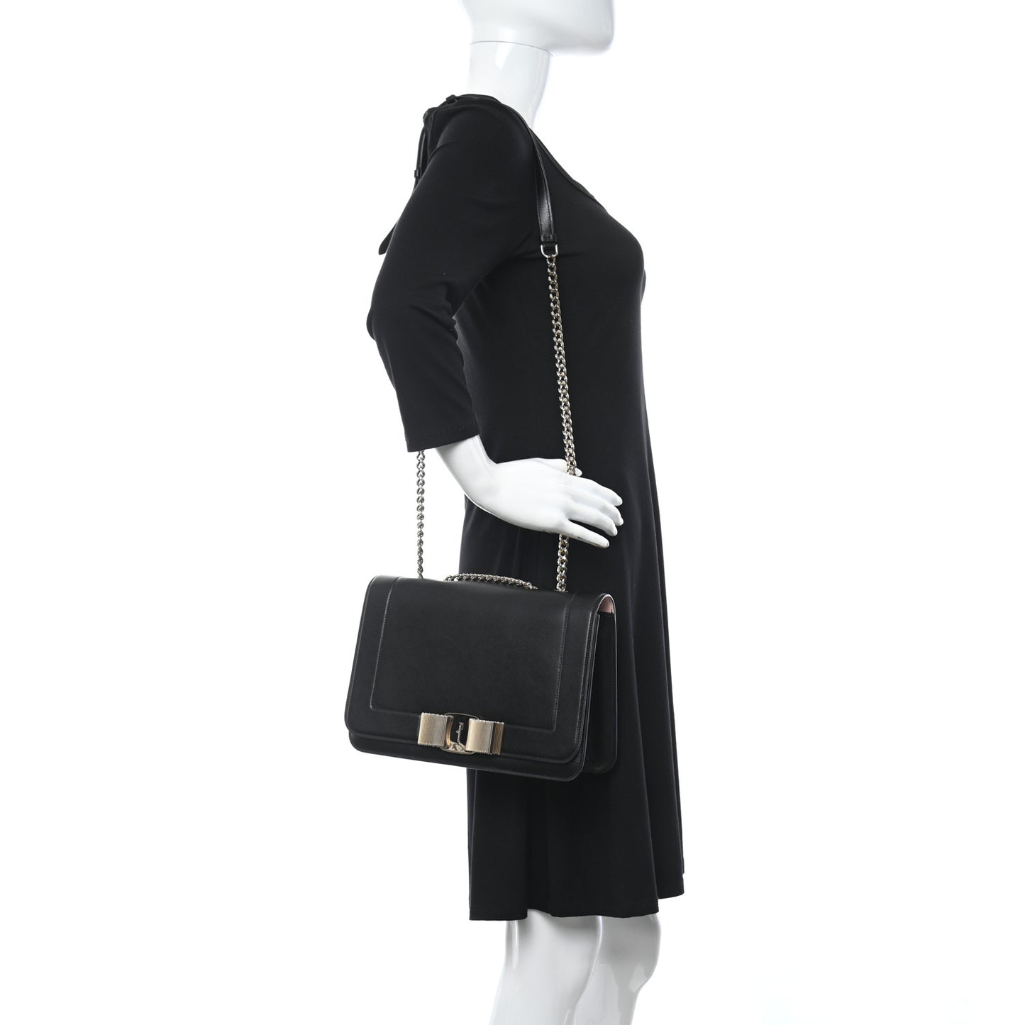 Calfskin Vara Crossbody Bag Black Bonbon