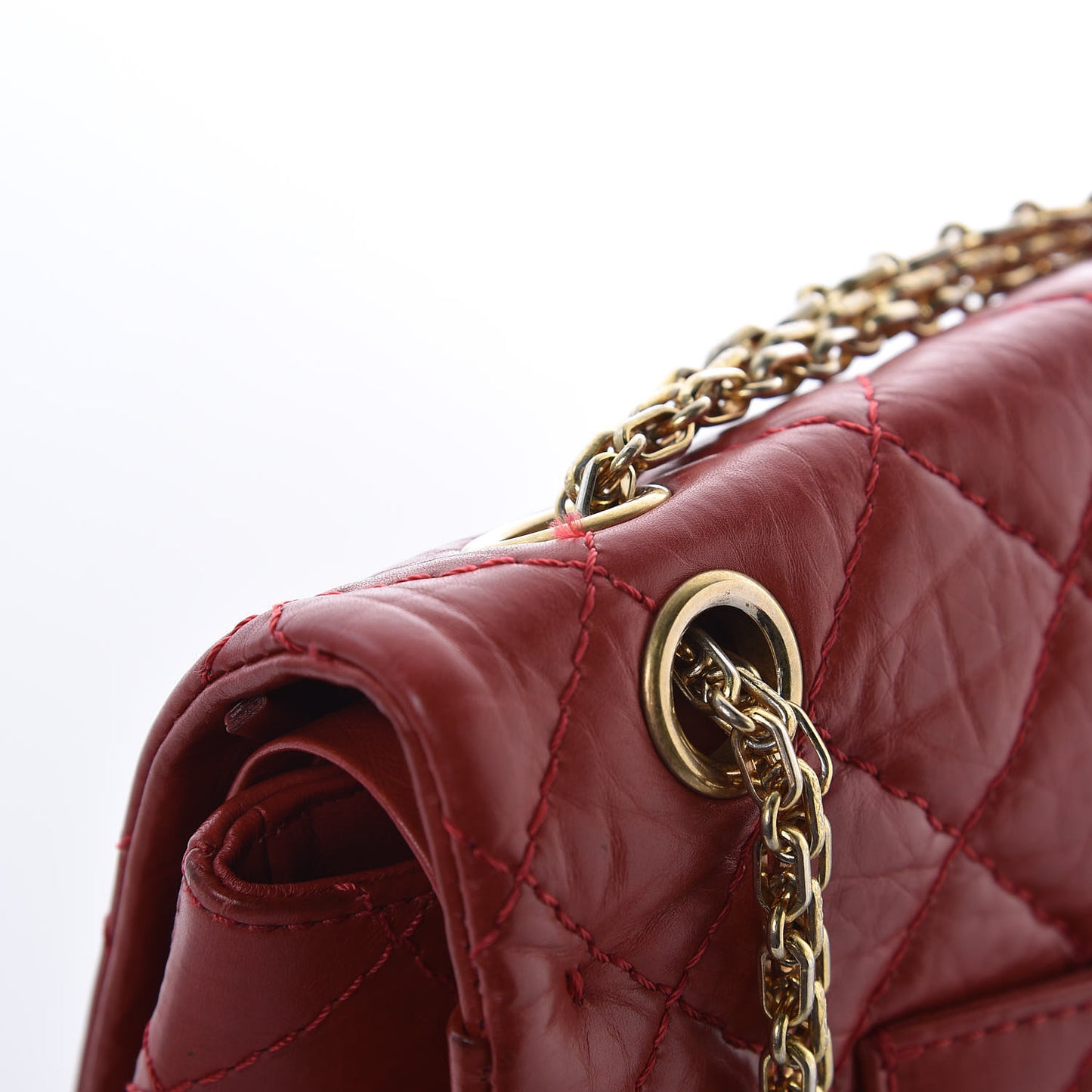Aged Calfskin Quilted 2.55 Reissue 226 Flap Red