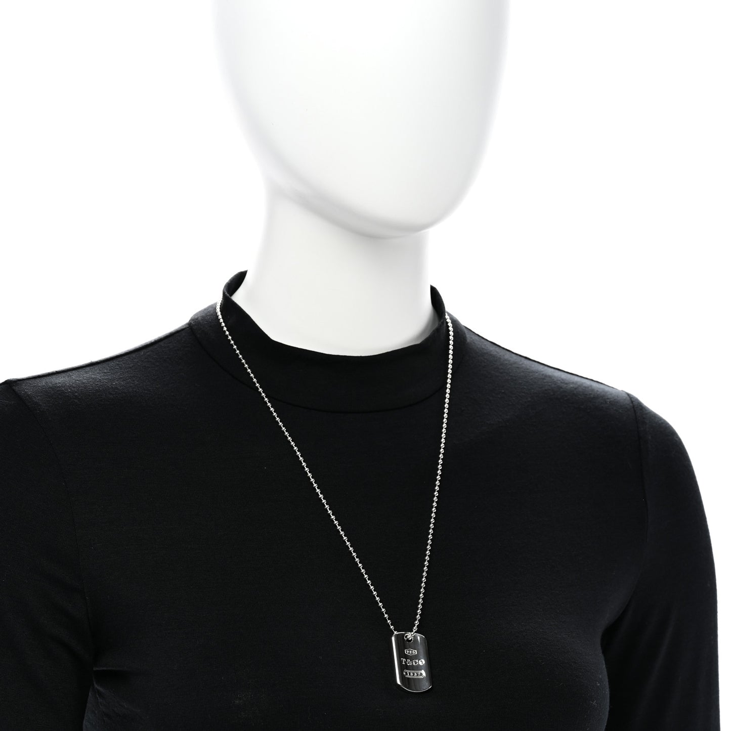 Sterling Silver 1837 Dog Tag Pendant Necklace