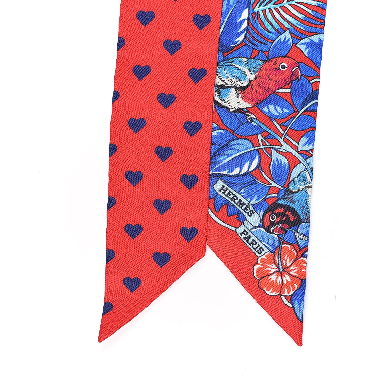 Hermes Silk Jungle Love Love Twilly Rouge Marine Fauve 2 of 4