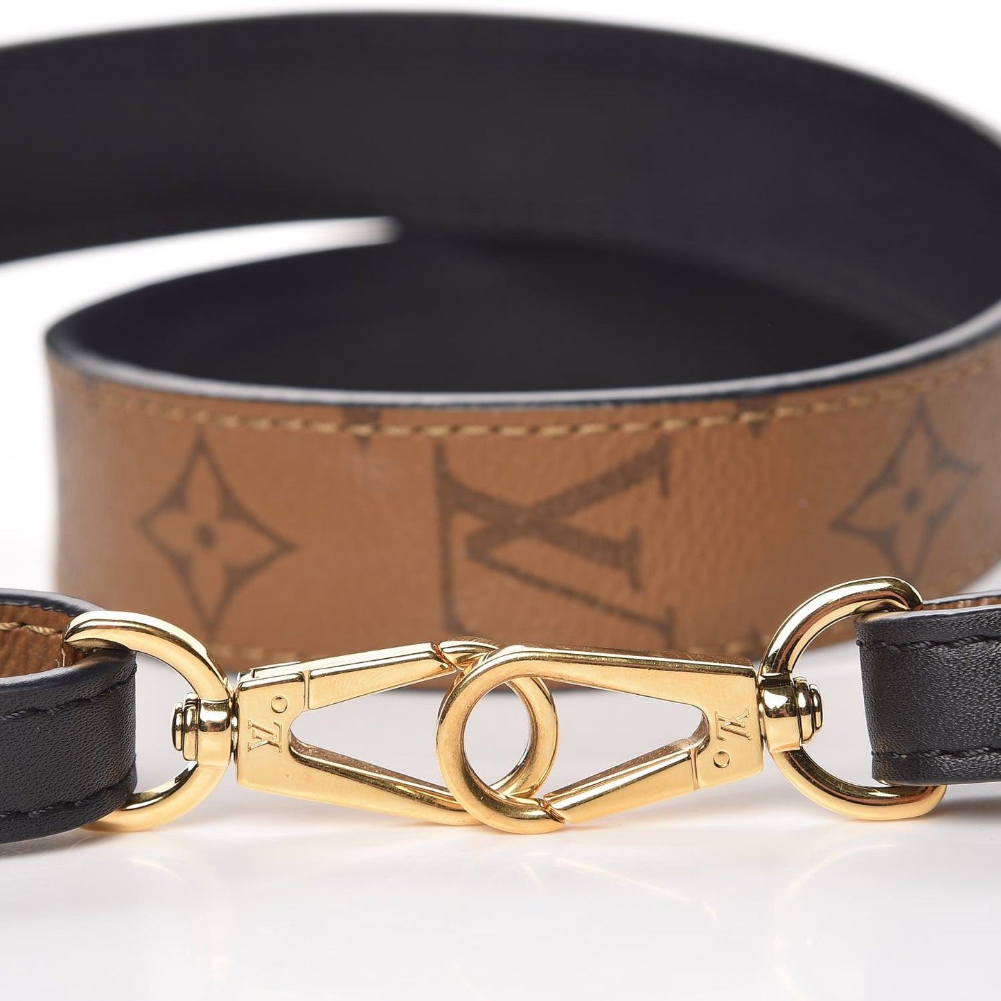 Reverse Monogram Bandouliere Shoulder Strap XL Black