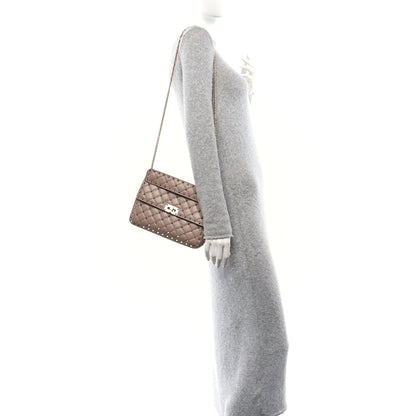 Valentino Garavani Lambskin Medium Rockstud Spike Shoulder Bag Poudre 2 of 9