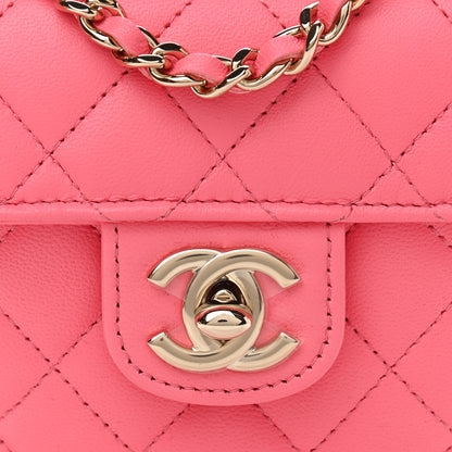 Chanel Lambskin Quilted CC In Love Heart Clutch With Chain Pink 8 of 11
