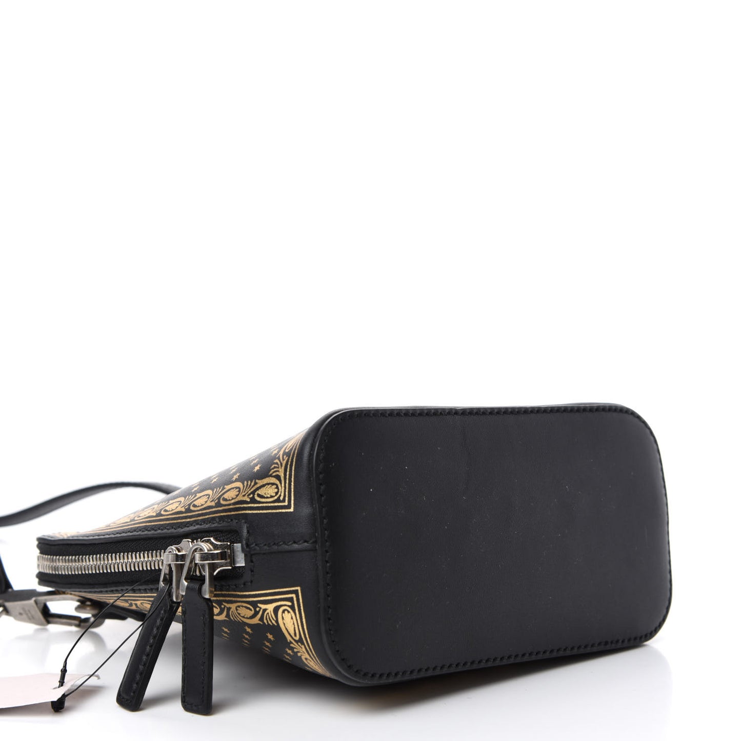 X SEGA Calfskin GUCCY Stars Mini Dome Shoulder Bag Black Gold