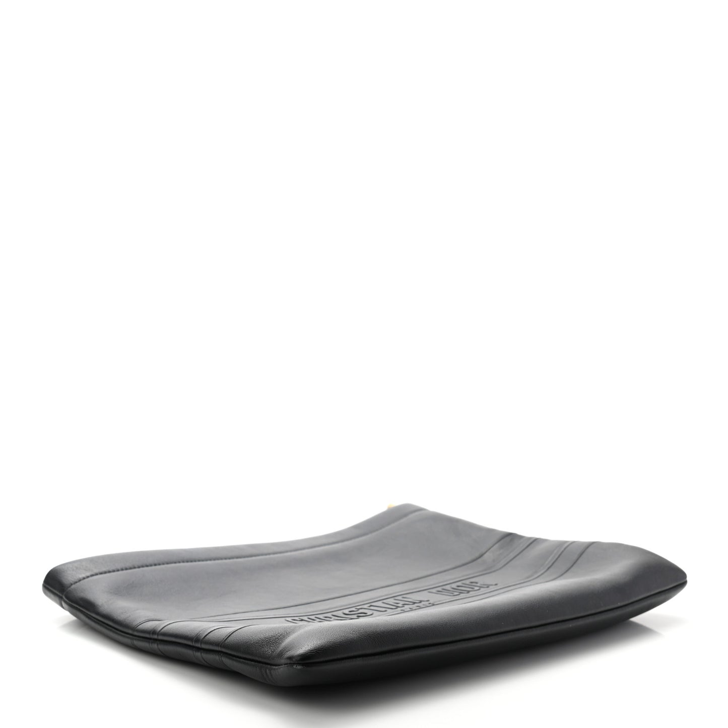 Calfskin Medium Diordouble Zip Pouch Black