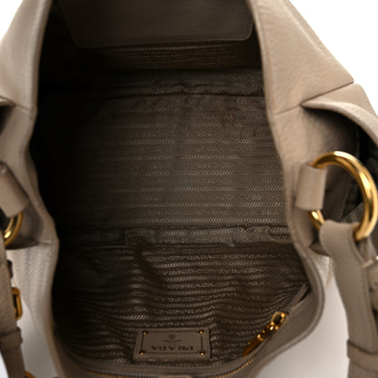Prada Vitello Daino Side Pocket Hobo Sabbia 4 of 26