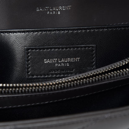Saint Laurent Calfskin Y Quilted Monogram Small Loulou Chain Satchel Asphalt 6 of 8