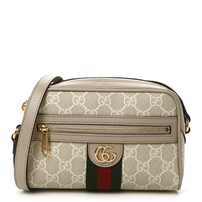 Gucci GG Supreme Monogram Textured Dollar Calfskin Mini Ophidia Shoulder Bag Beige Mystic White Oatmeal 1 of 11