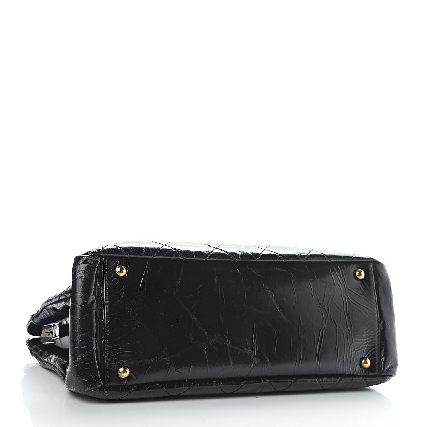 Chanel Glazed Crackled Calfskin Small Reissue Tote Black 4 of 11