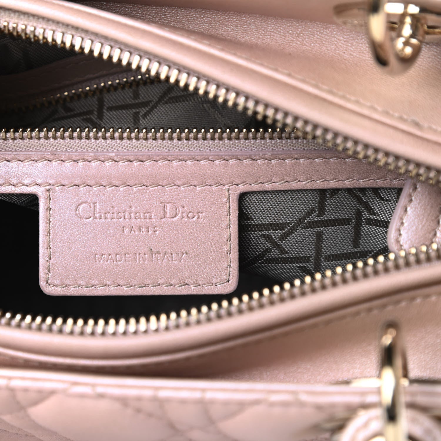 Christian Dior Pearly Lambskin Cannage Medium Lady Dior Lotus 6 of 16