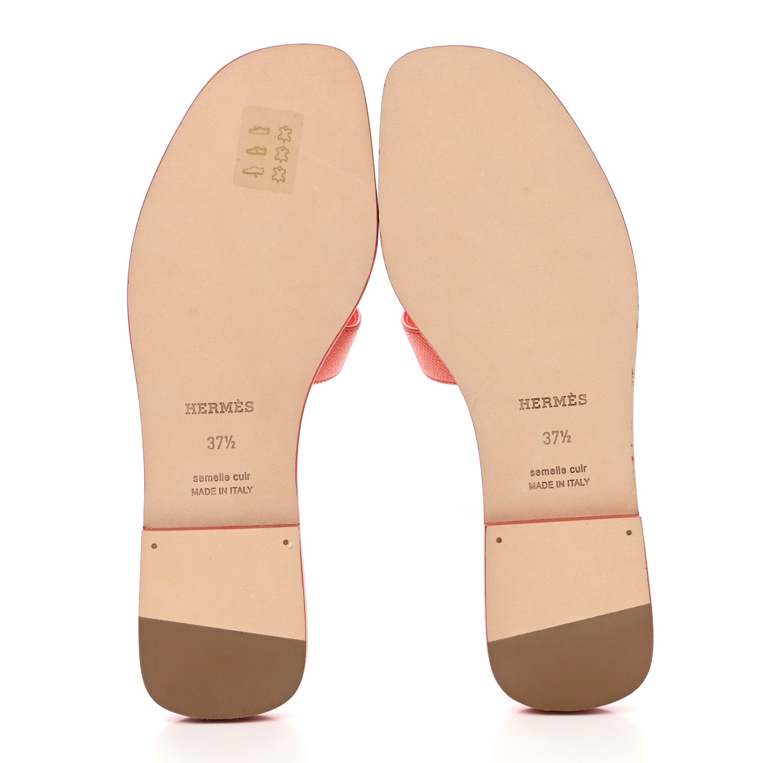 Hermes Epsom Oran Sandals 37.5 Rose Sorbet 5 of 8