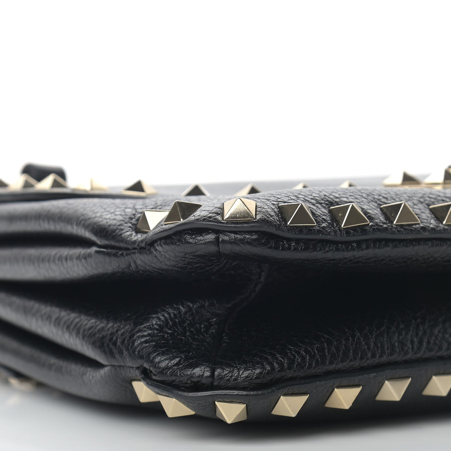 Valentino Garavani Pebbled Calfskin Small Rockstud Flap Crossbody Bag Black 8 of 10