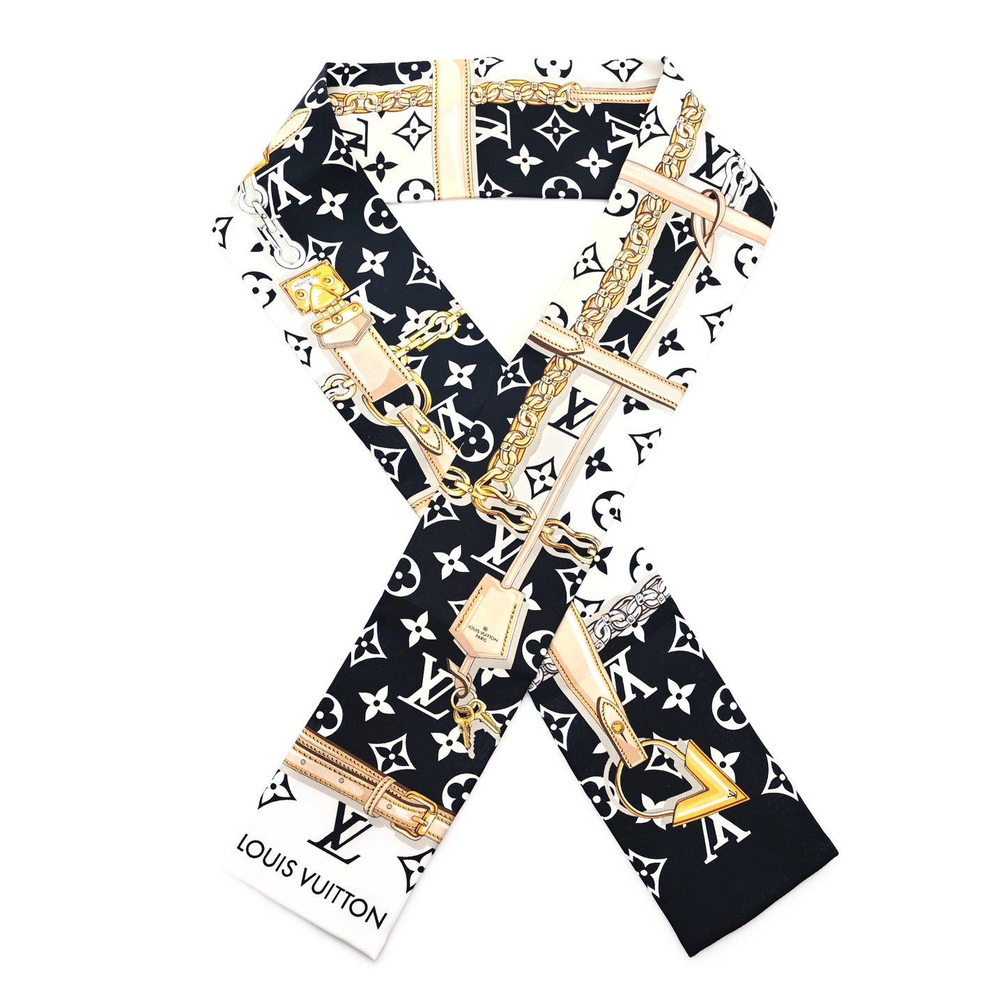 Silk Monogram Confidential Bandeau Black