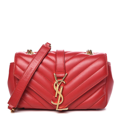 Saint Laurent Nappa Matelasse Chevron Classic Monogram Baby Chain Bag New Red 1 of 10