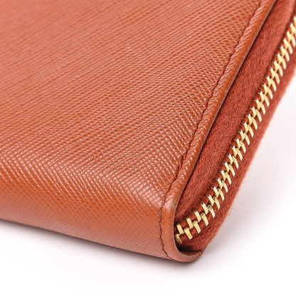 Prada Saffiano Metal Zip Coin Purse Papaya 9 of 11