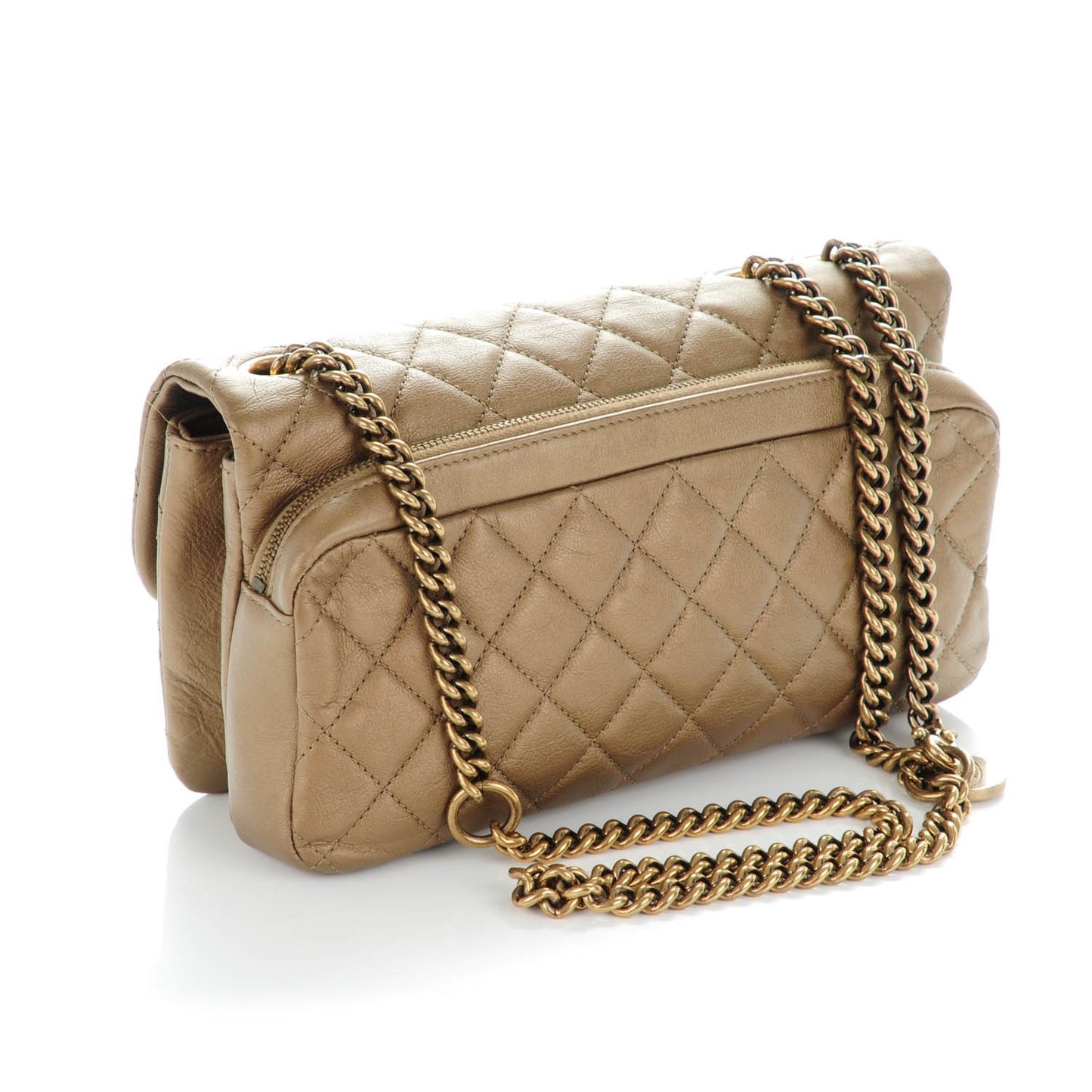 Calfskin CC Crown Small Flap Gold
