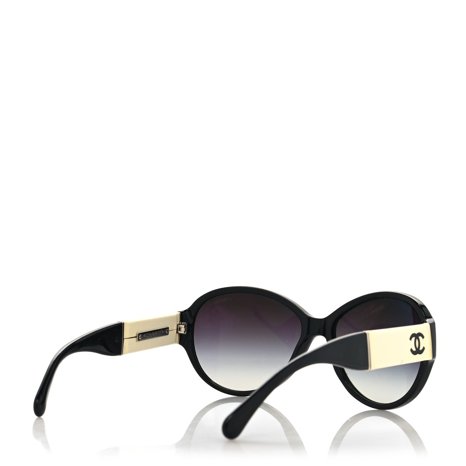 Chanel Acetate CC Sunglasses 5229Q Black White 4 of 11