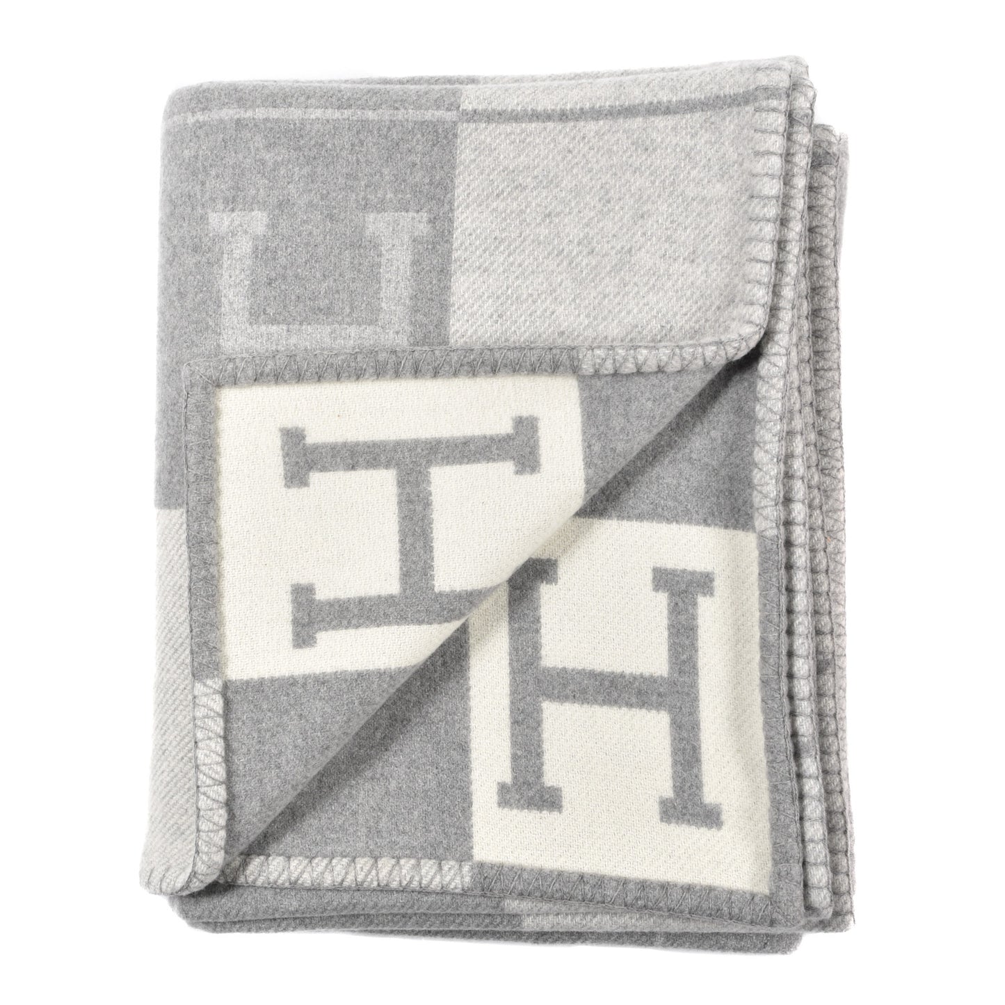 Wool Cashmere Avalon III Blanket Ecru Gris Clair