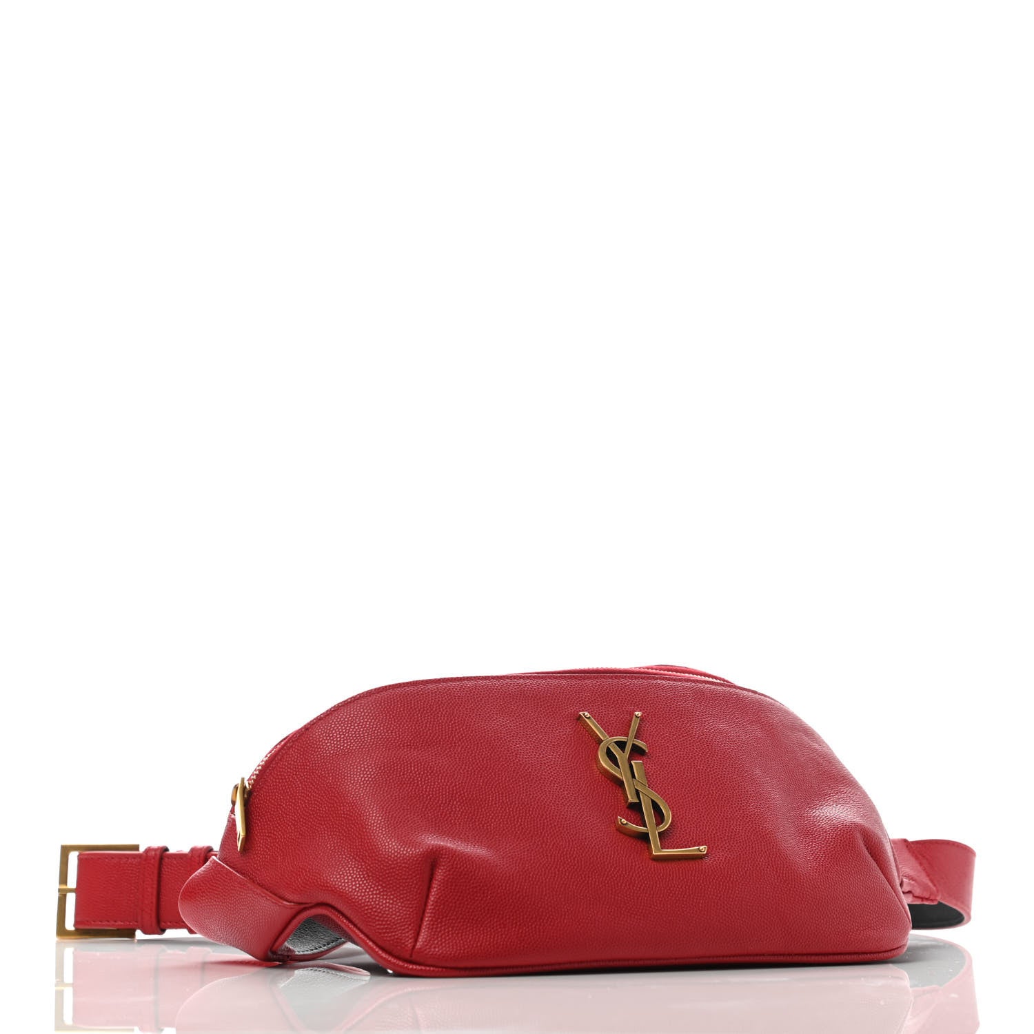 Saint Laurent Grain De Poudre Monogram Belt Bag Rouge Eros 3 of 4